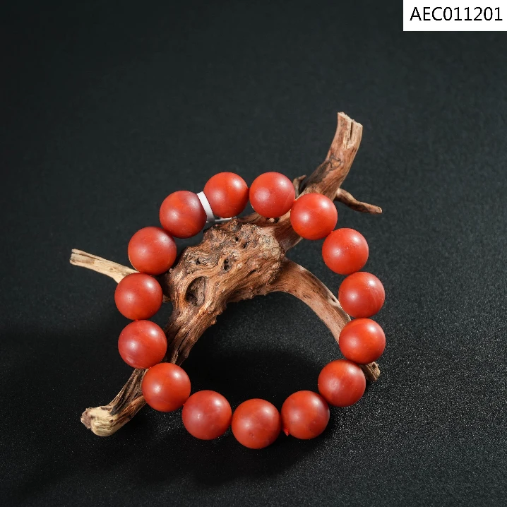 【老掌柜讲珠宝】南红磨砂圆珠手串14m+ AEC011201