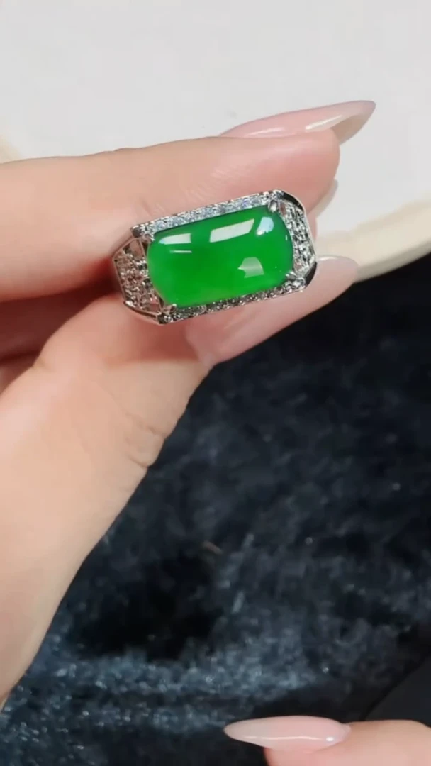 定制翡翠未镶嵌翡翠戒指31