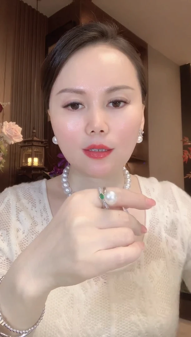 18K金镶嵌戒指海水珍珠C94