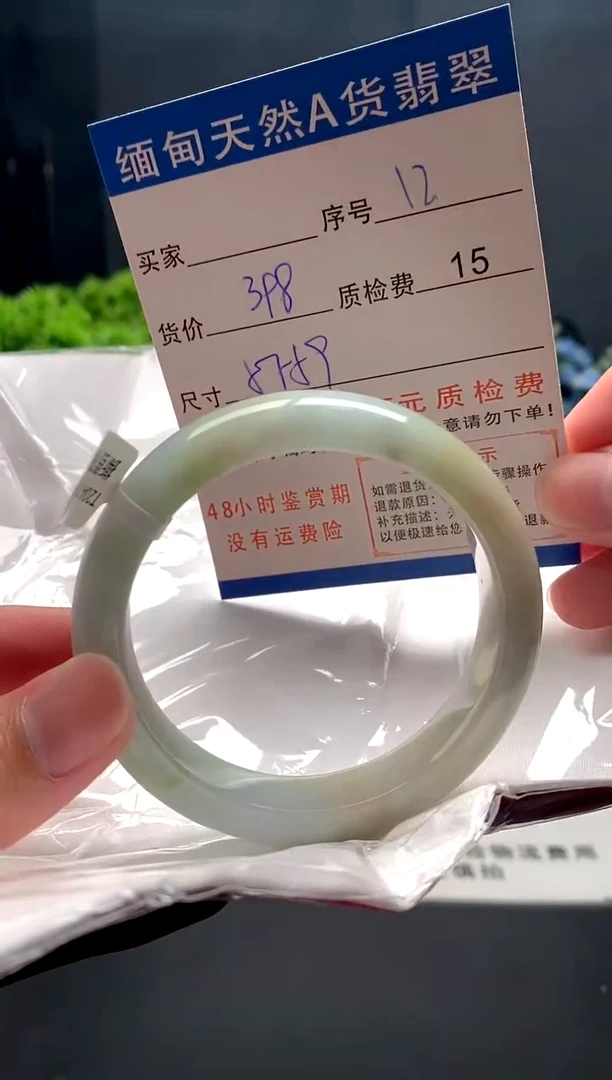 未镶嵌手镯翡翠12缅甸天然A货翡翠需包容瑕疵，介意慎拍