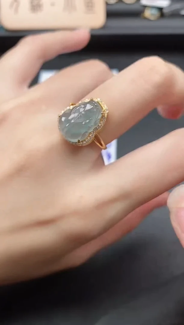 翡翠戒指银S925镶嵌5511