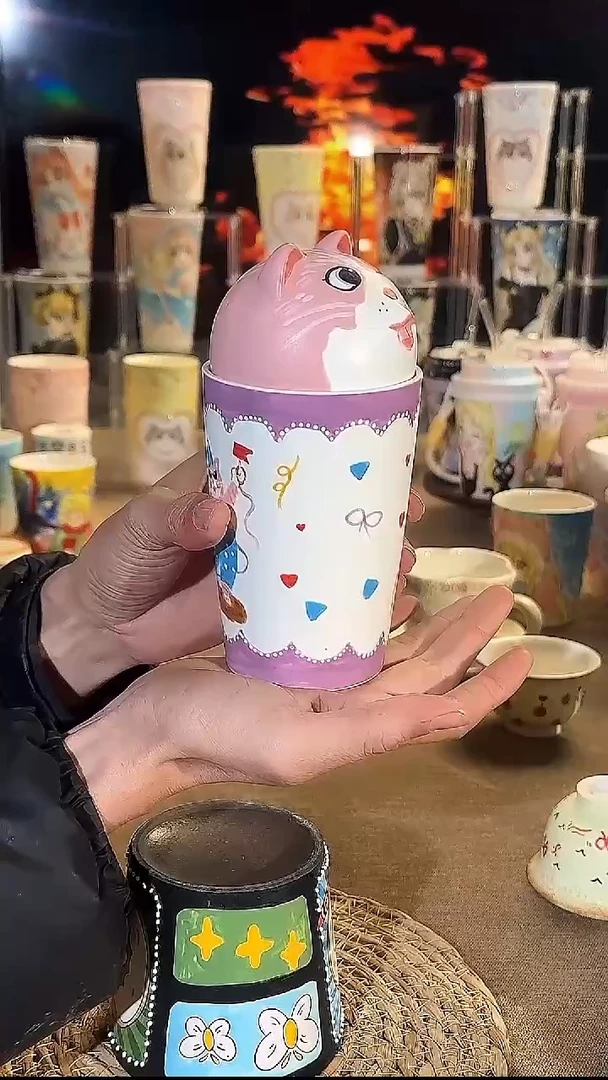 摆件陶景德镇陶瓷手工手绘