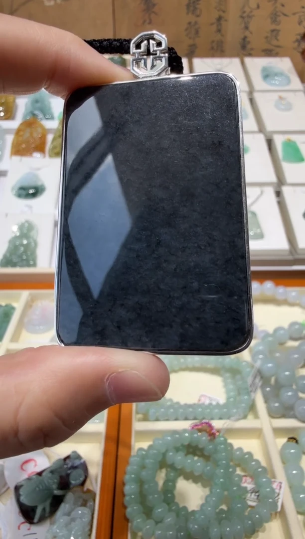 翡翠挂件银S925镶嵌A货翡翠多样性孤品