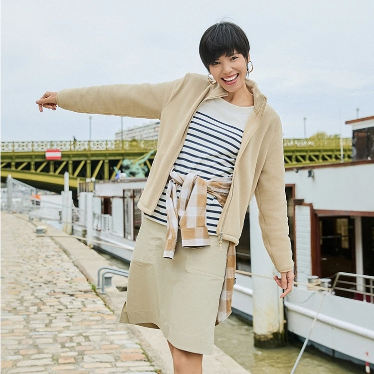 【618爆款反季】AIGLE艾高POLARTEC保暖防风立领抓绒衣外套女BE08