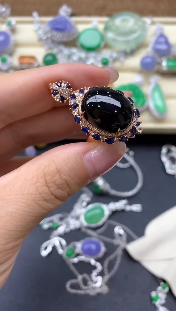 【闪购商品】翡翠戒指18K金镶嵌550-中国好珍宝