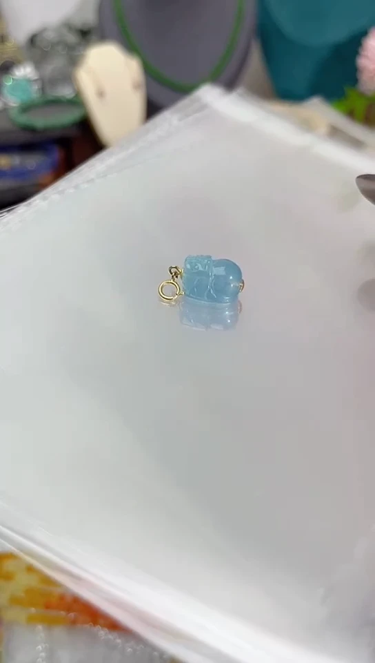 【闪购商品】海蓝宝石颈饰银S925镶嵌貔貅79