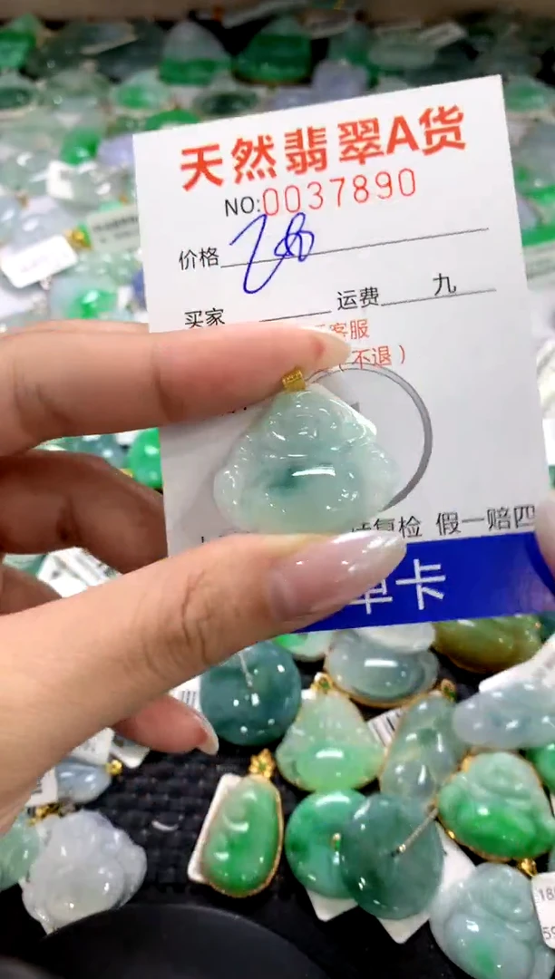 颈饰18K金镶嵌翡翠1111111111111111