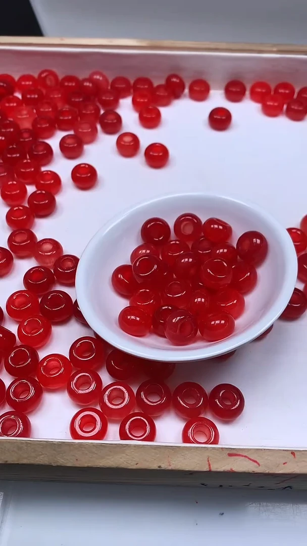 未镶嵌散珠玛瑙/玉髓A1865 鸽血红 面包扣内5mm6个9.9元