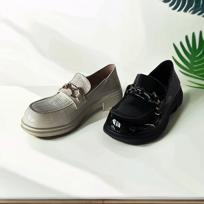 KUTAD｜051乐福女鞋春秋款复古英伦风一脚蹬小皮鞋 「新疆包邮」