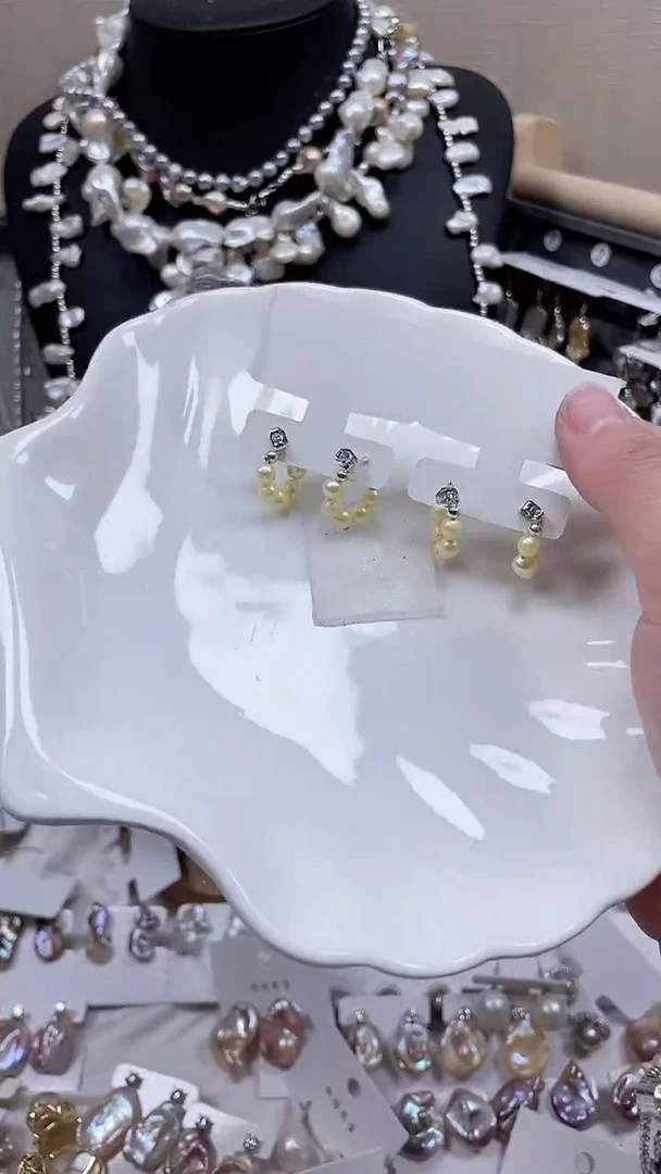 未镶嵌耳饰淡水珍珠【纯恬饰品】（多样性发货发一）