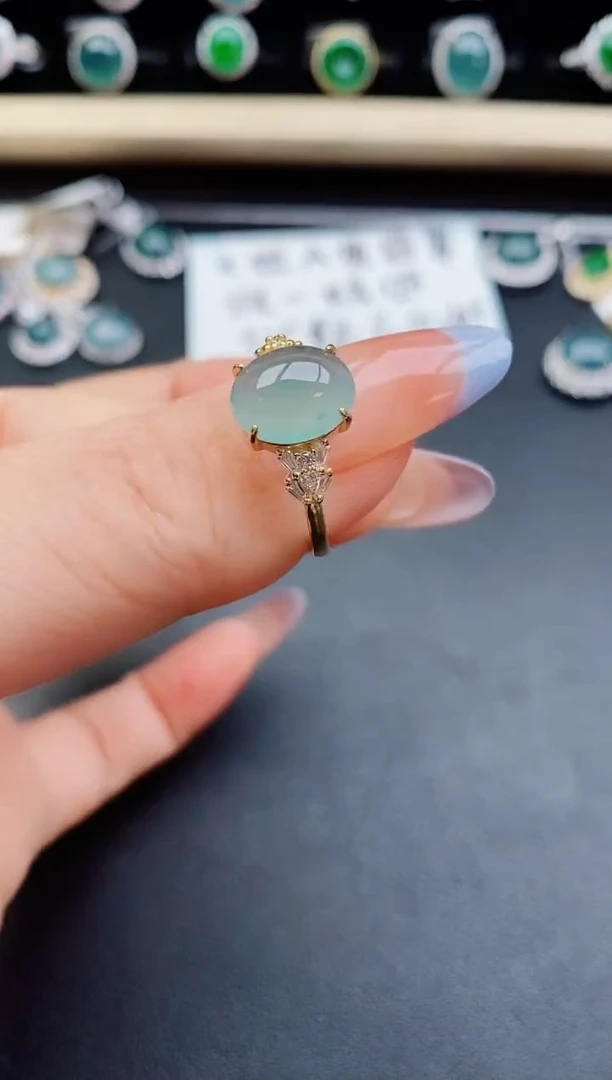 翡翠戒指银S925镶嵌508500