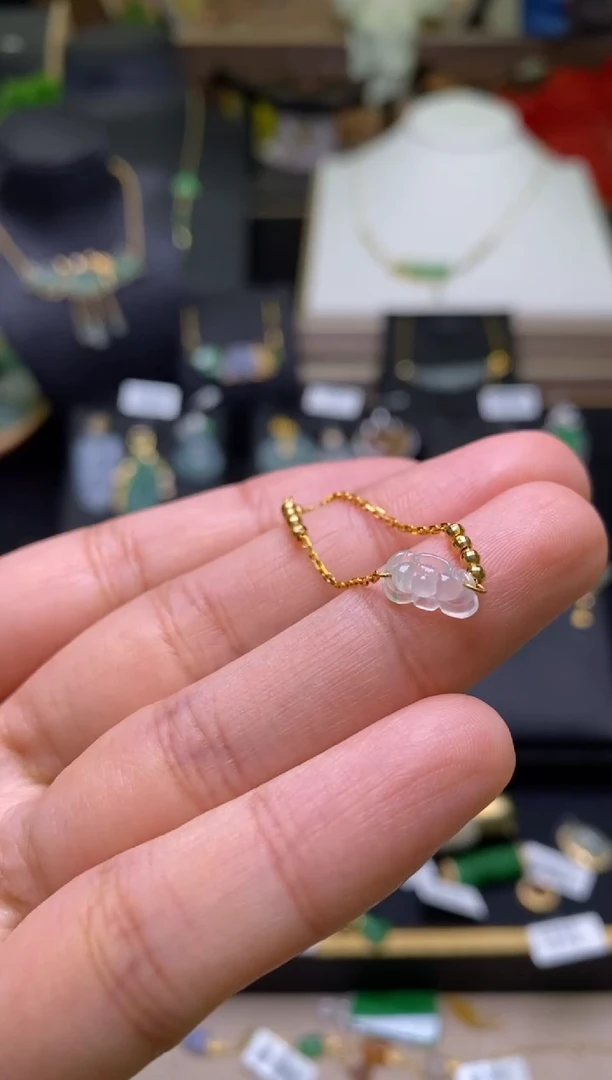 【闪购商品】翡翠颈饰18K金镶嵌净货17955