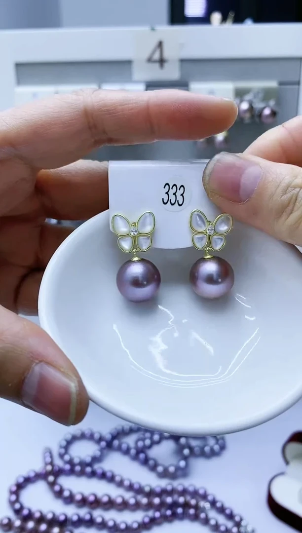 【闪购商品】淡水珍珠耳饰银S925镶嵌333