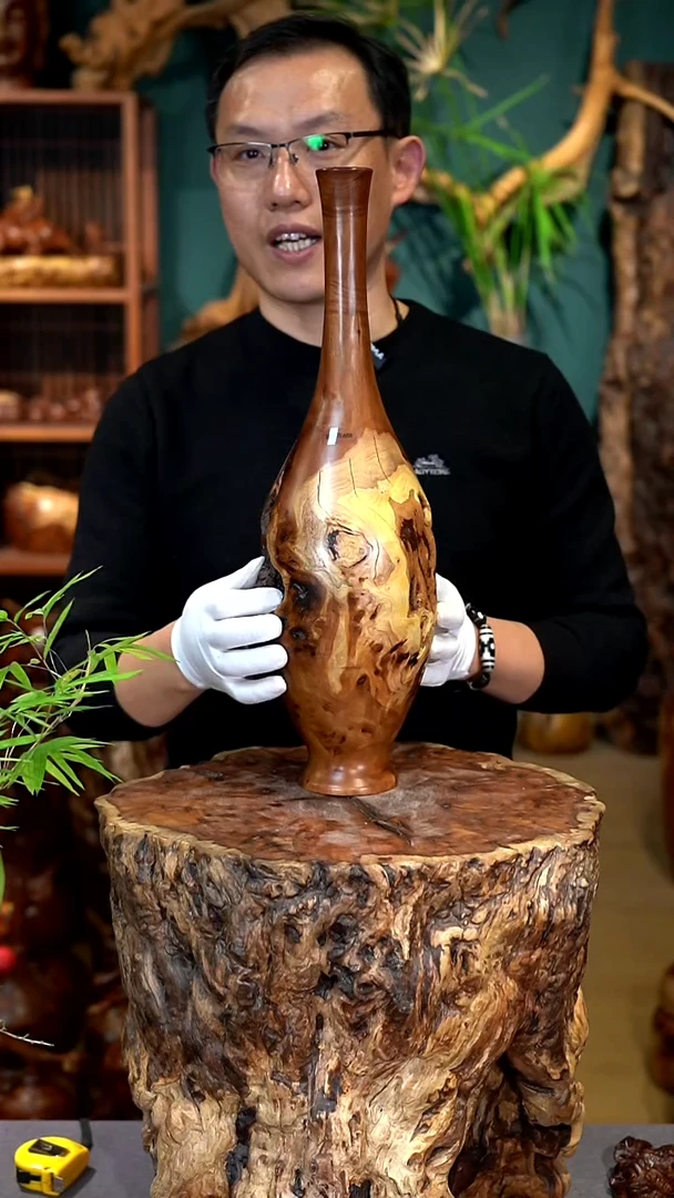 木雷击枣木富贵瓶