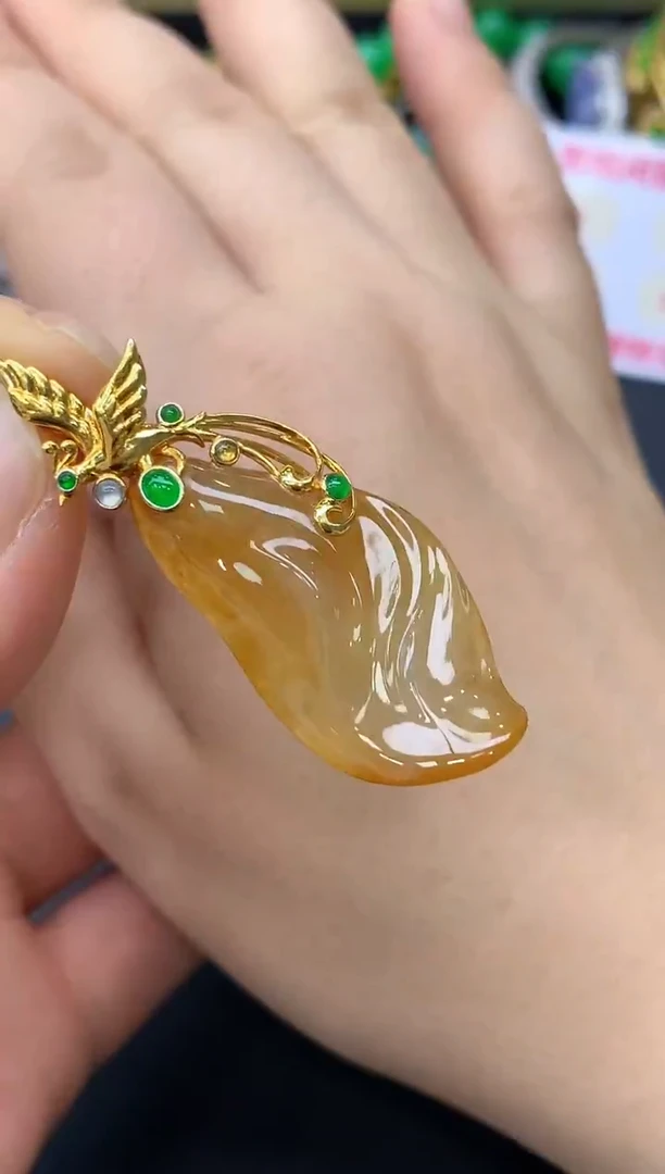 颈饰18K金镶嵌翡翠206-中国好珍宝