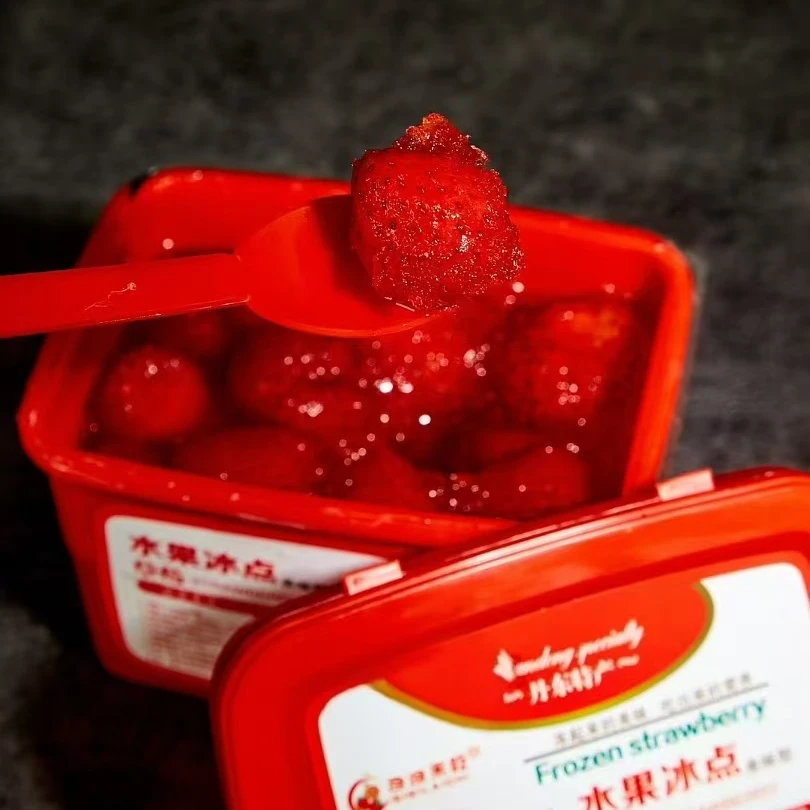 丹东冰点草莓水果罐头冰凉解腻休闲零食冷冻保存400G*3