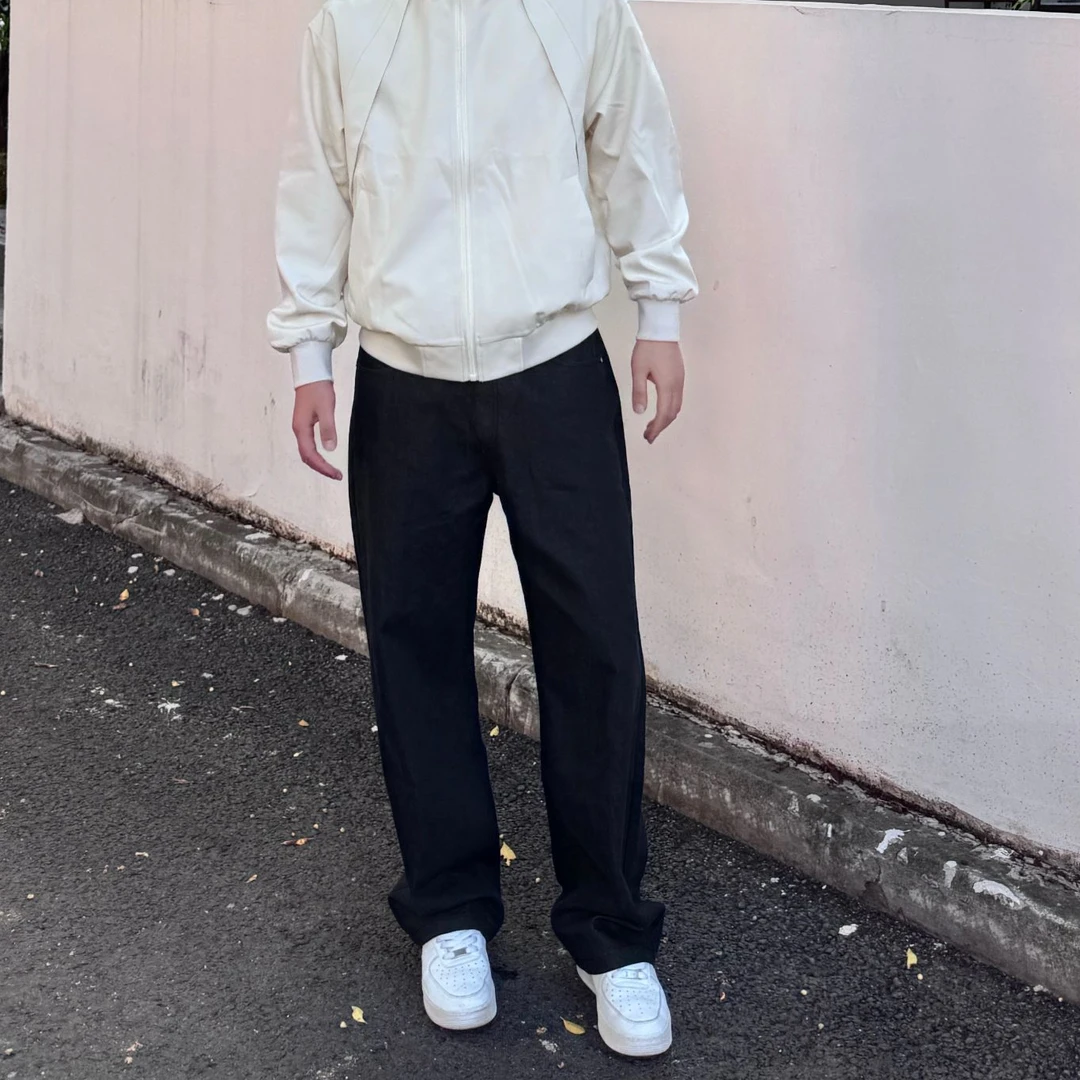 ZPAG秋季2021M美式原色黑牛仔宽松直筒潮流百搭Vintage长裤