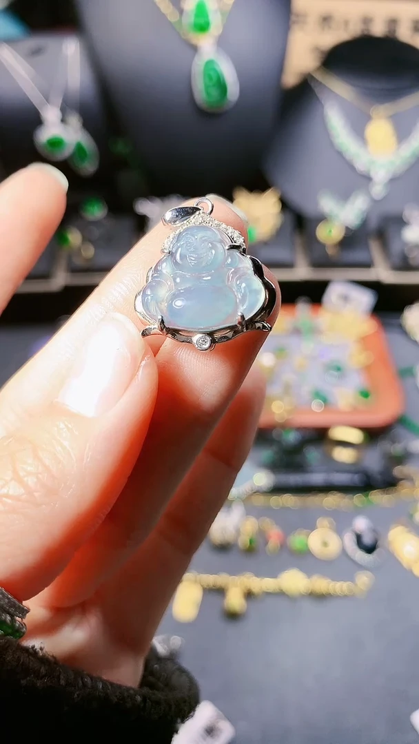 【闪购商品】翡翠吊坠(赠链)银S925镶嵌吊坠