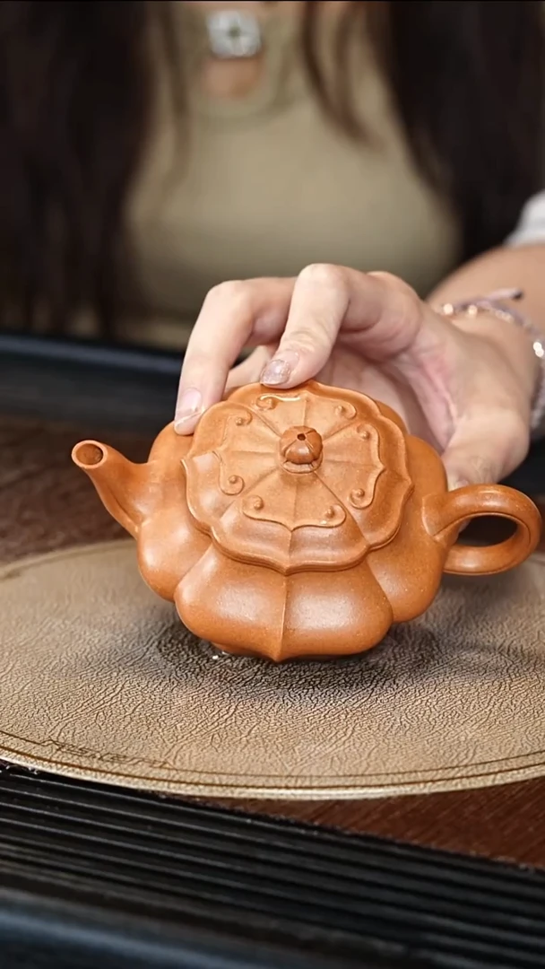 宜兴紫砂YJB 沉香泥 筋纹虚扁