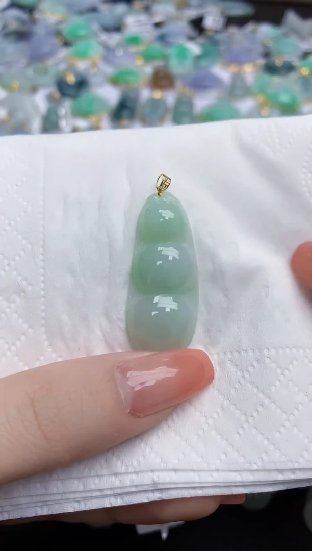 【闪购商品】翡翠颈饰18K金镶嵌天然缅甸翡翠A货