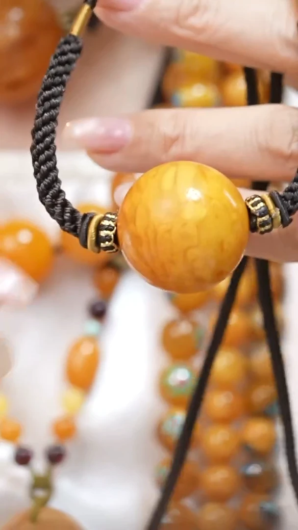 蜜蜡颈饰未镶嵌4816天然蜜蜡珠宝奇石云端妖孽石膏蜡全部保真