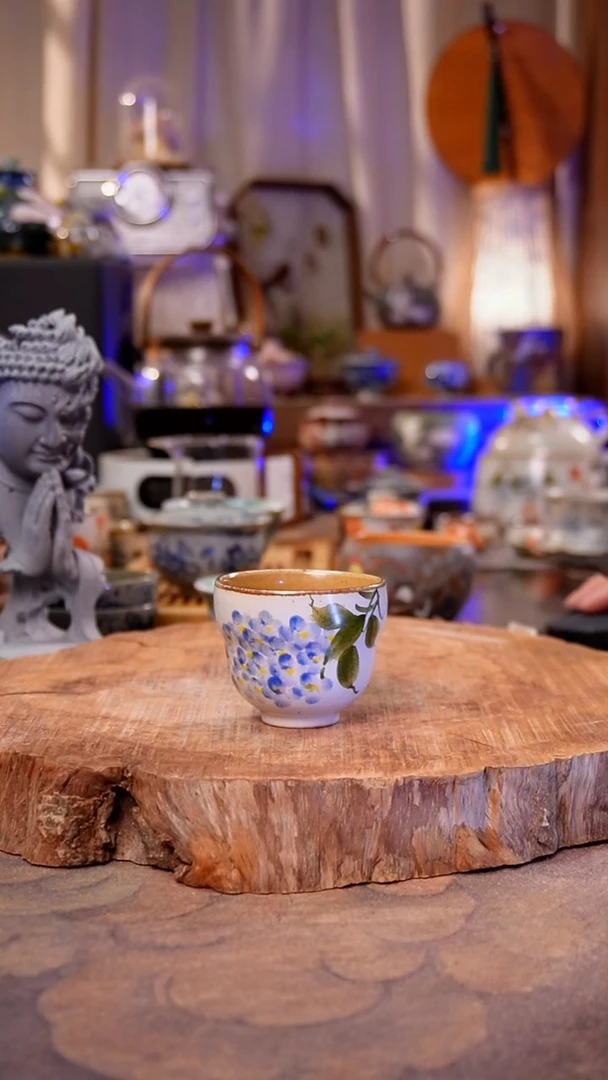 杯子绣球花手工手绘手工手绘