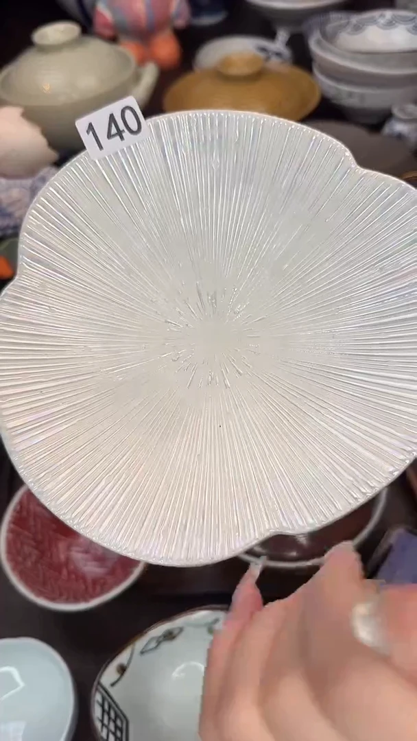 瓷（千段）十草纹七彩珍珠白