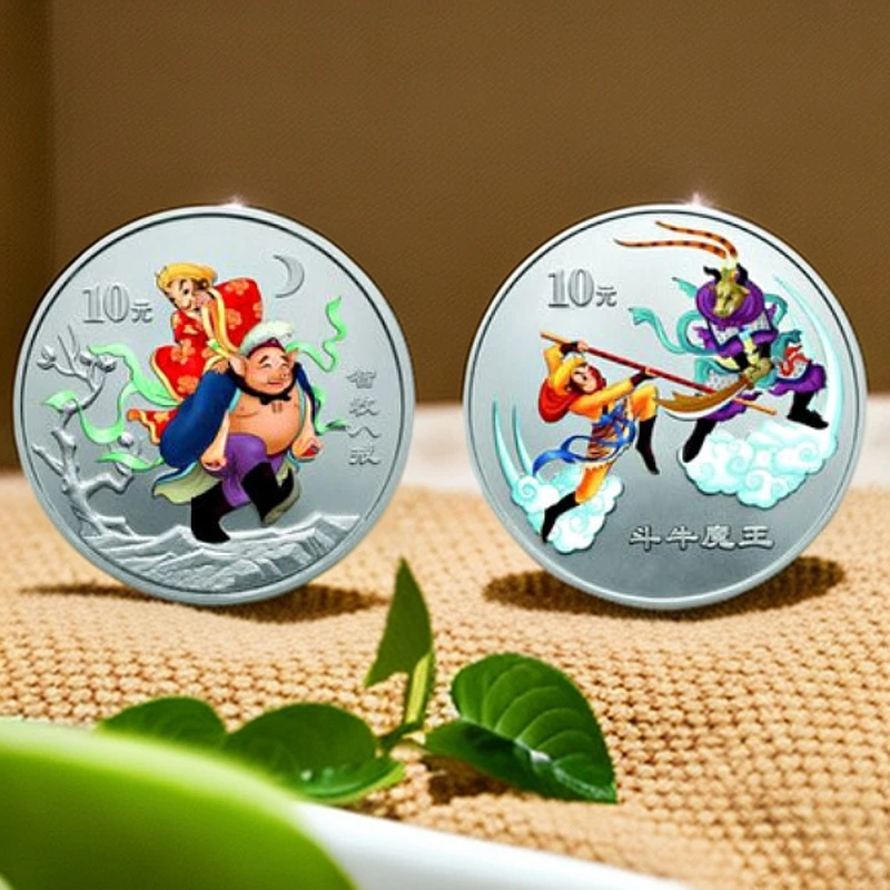 中国古典名著 2004年西游记彩色第2组1盎司银币*2枚 文玩探宝