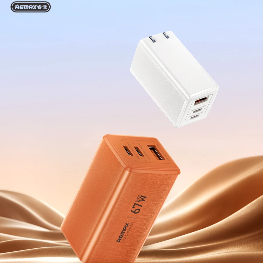 睿量67W双口氮化镓充电器usb三口双Type-C适用于手机平板快充多口