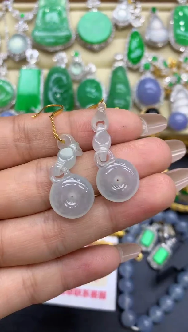 18K金镶嵌翡翠耳饰116-中国好珍宝