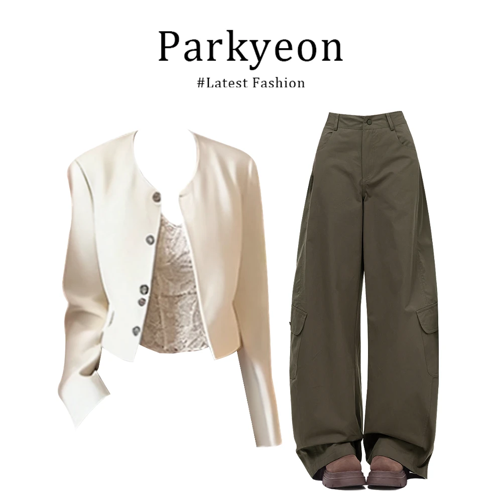 parkyeon千金风高级感小香风外套内搭纯欲小吊带阔腿裤三件套早秋