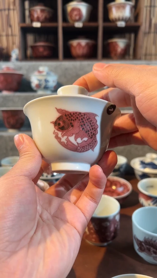 【闪购商品】天禄说瓷盖碗单鱼