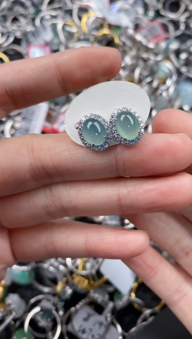 银S925镶嵌戒指翡翠999                1