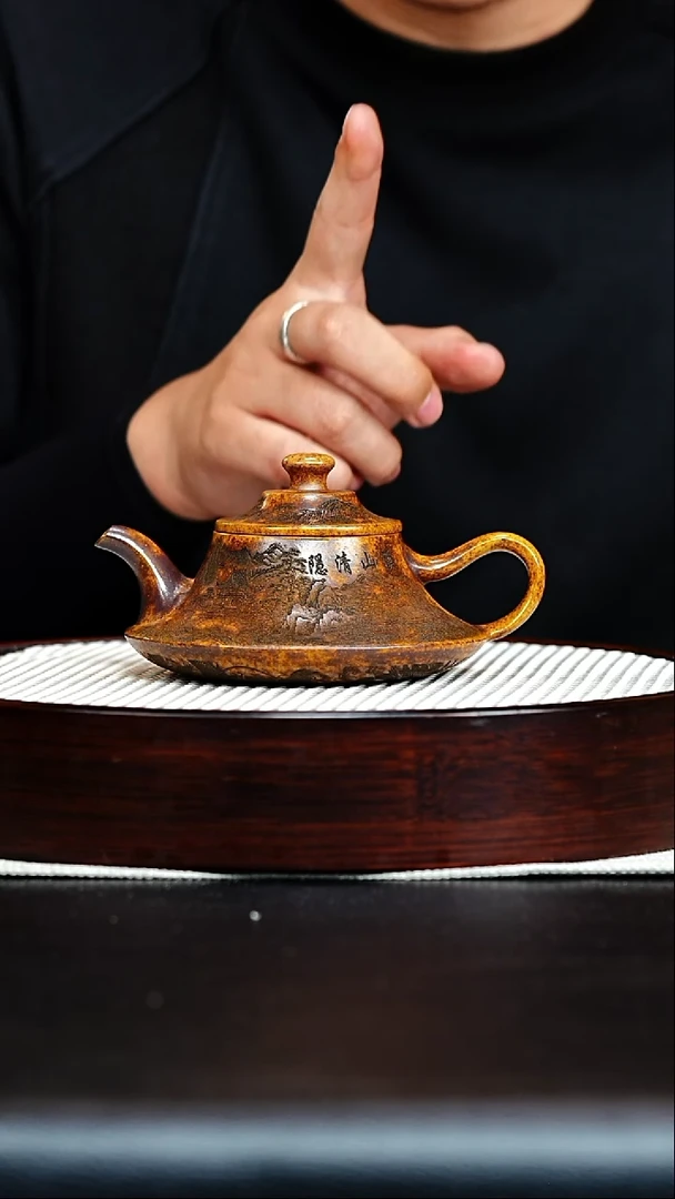 茶壶紫砂宜兴原矿紫砂 云炉 龙骨金砂