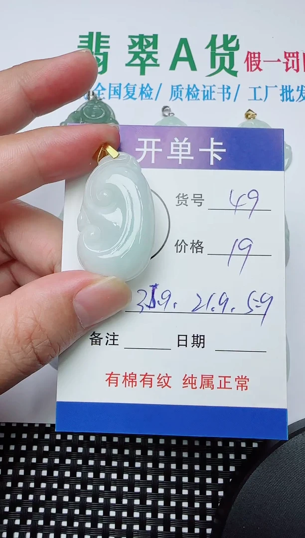 吊坠(赠链)银S925镶嵌翡翠49
