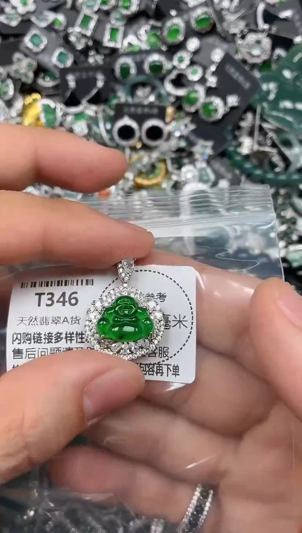 翡翠未镶嵌颈饰T346吊坠