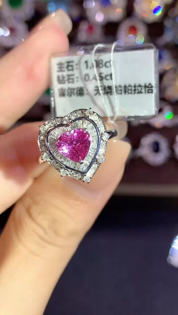 戒指蓝宝石18K金镶嵌a374