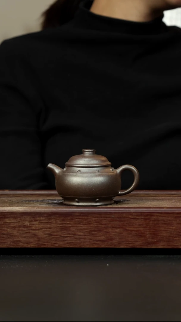 紫砂茶壶百年岩中泥 太极鼓