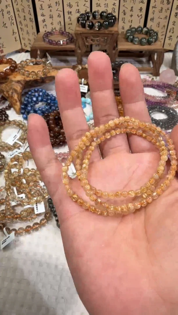 未镶嵌手串水晶SJ-546金发晶多圈