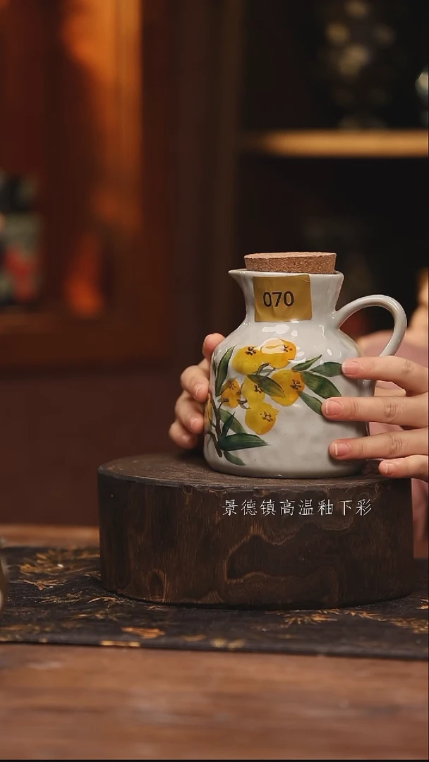 陶瓷景德镇高温釉下手绘陶瓷@L070@