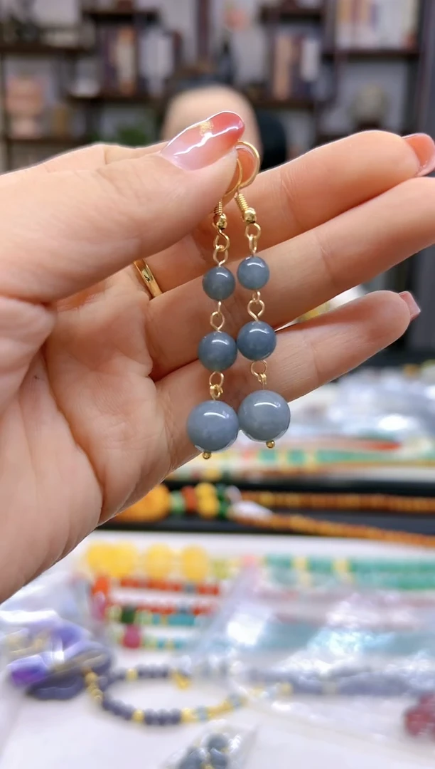 【闪购商品】翡翠耳饰14K金镶嵌耳坠E735