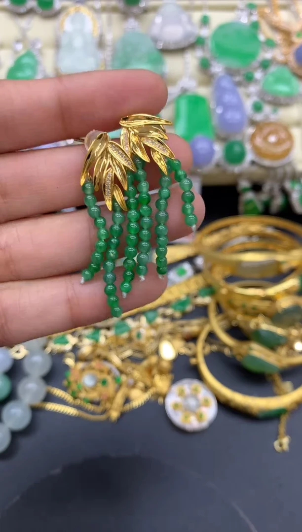 【闪购商品】翡翠耳饰18K金镶嵌298-中国好珍宝