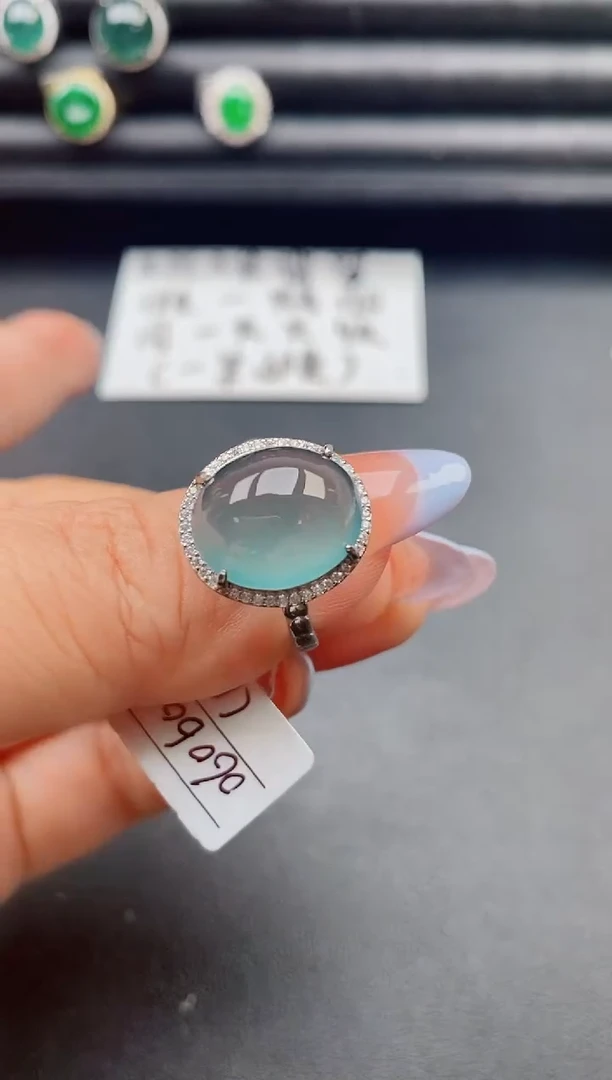 翡翠戒指银S925镶嵌321321