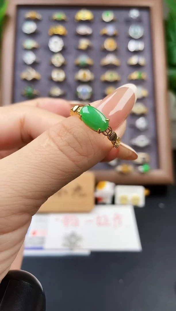 银S925镶嵌戒指翡翠12