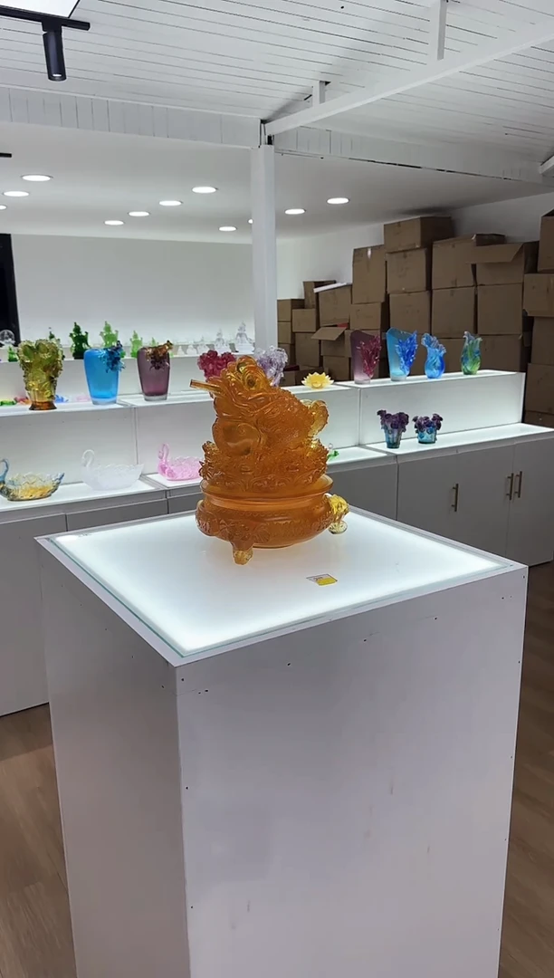 手工艺品琉璃金蟾摆件