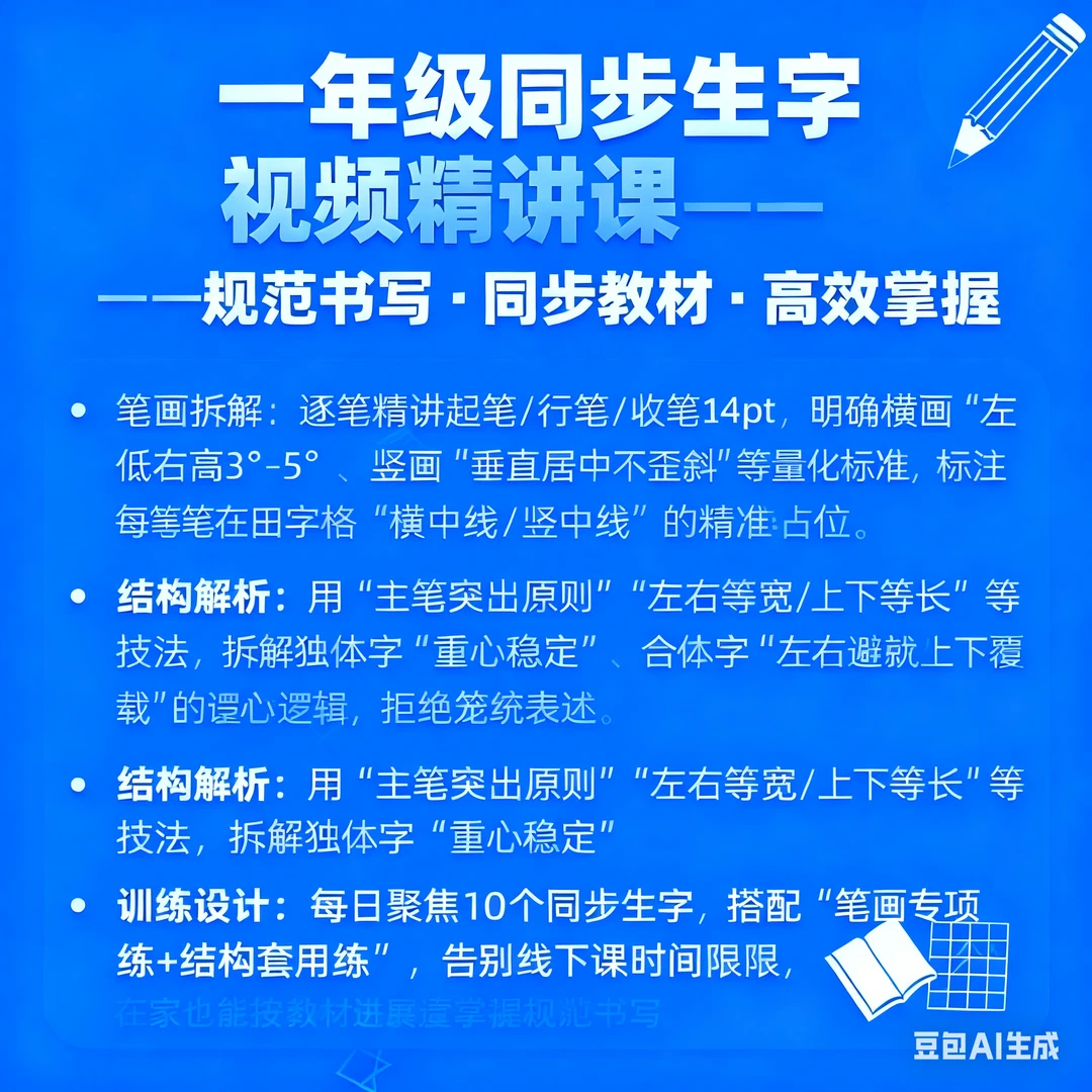 一年级同步生字精讲课