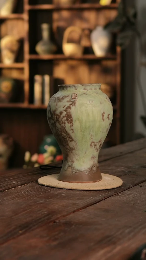 摆件25-354 陶瓷花器高28口径11