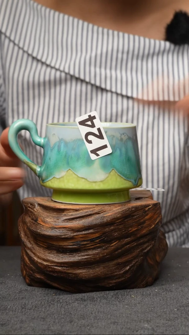 杯子124景德镇手创颜色釉杯（食品级）带冰裂纹