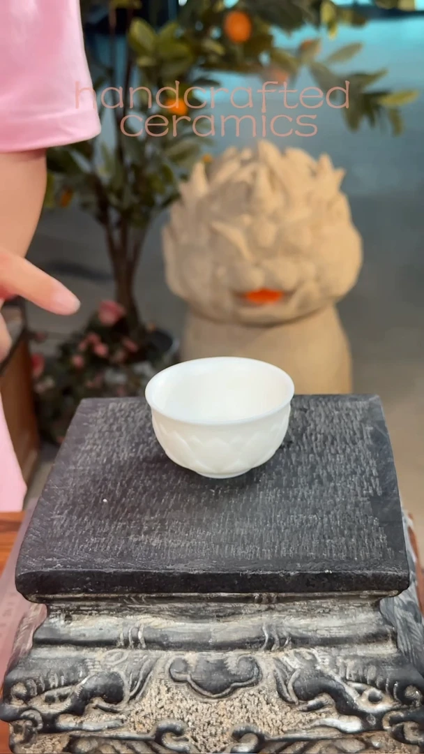 陶瓷手工玉白泥小杯