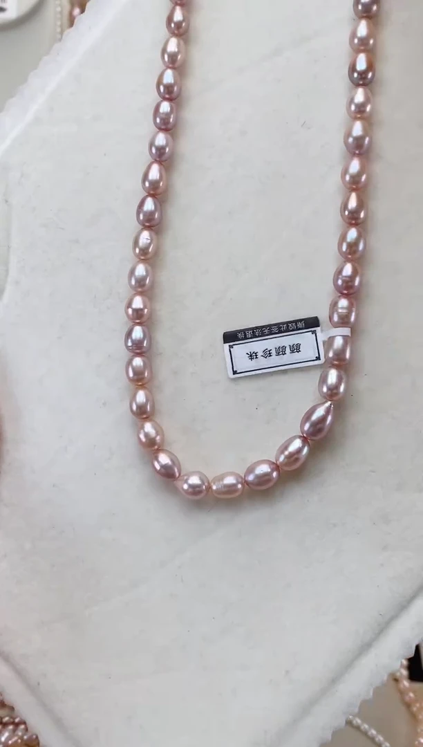 【闪购商品】淡水珍珠项链未镶嵌粉紫胖米